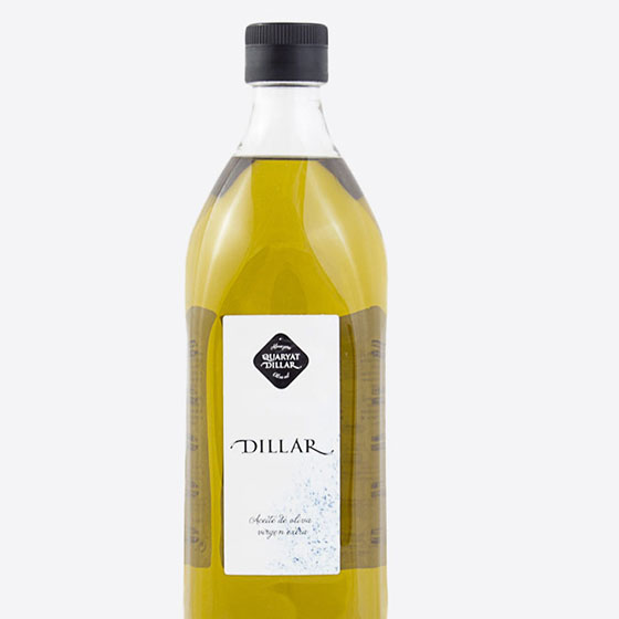 1 liter PET bottle of Dillar extra virgin olive oil from Sierra Nevada in Granada