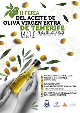 cartel de feria de aceite de oliva virgen extra