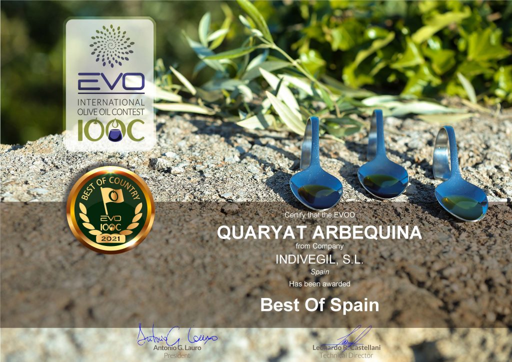 Concurso Evo Iocc. Reconocimiento de Quaryat Arbequina como el mejor aove de españa